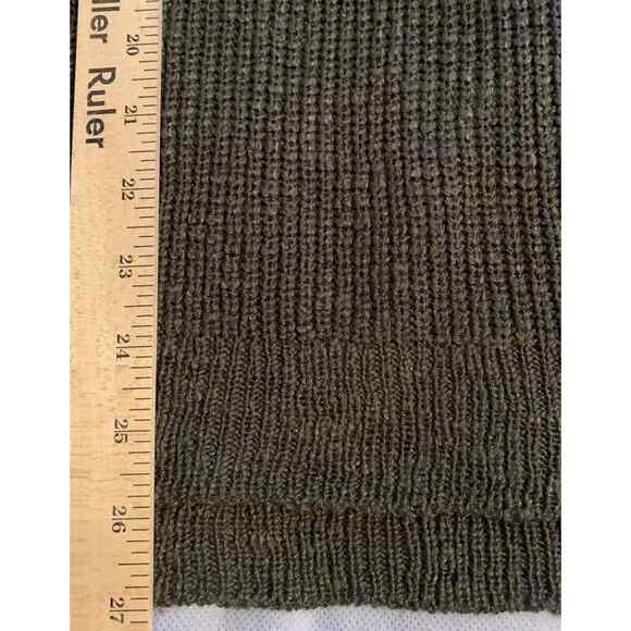 Pink Rose Dark Green Ribbed Knit Sweater Medium Soft 100% Acrylic CottageCore - Picture 12 of 12